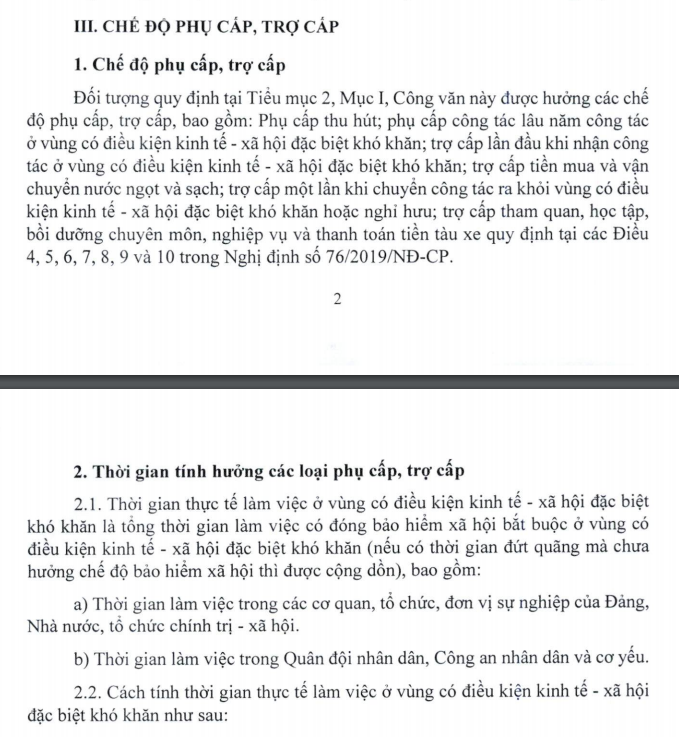 chế độ phụ cấp, trợ cấp viên chức