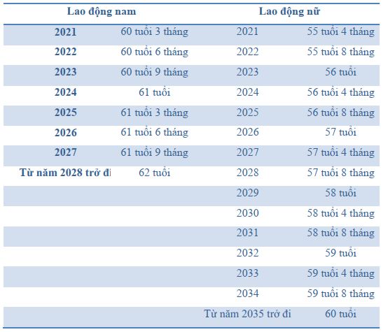 tuổi nghỉ hưu, Nghị định 135/2020/NĐ-CP 