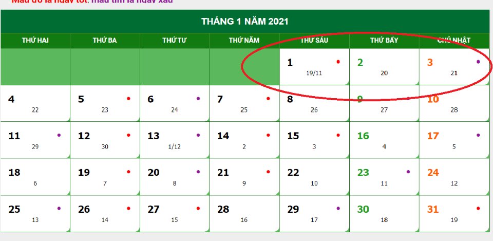 tết dương lịch 2021