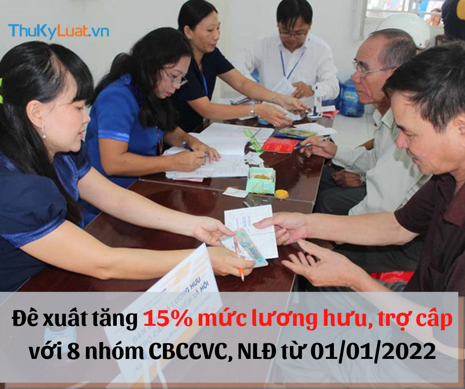 Đề xuất tăng 15% mức lương hưu, trợ cấp với 8 nhóm CBCCVC, NLĐ từ 01/01/2022