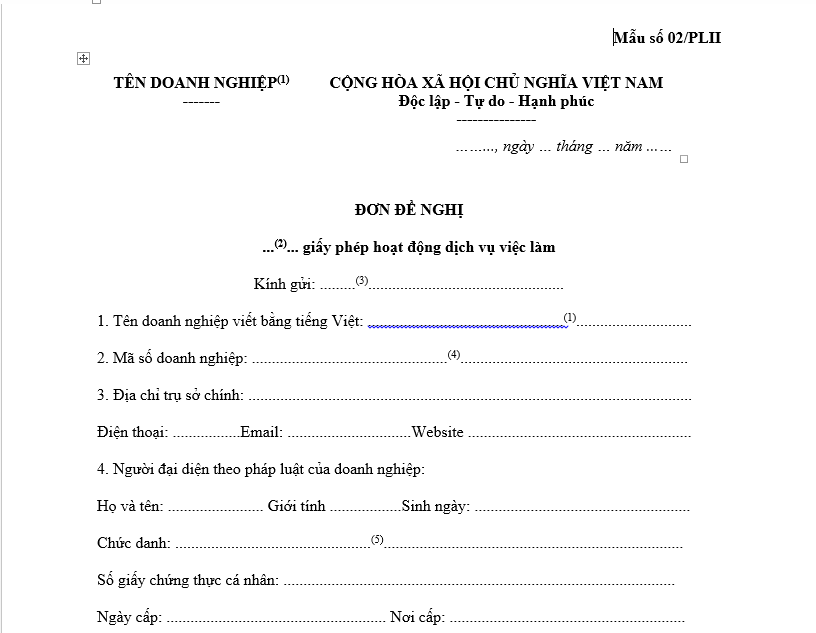 Sample  request  form  for  labor  service  operation  license