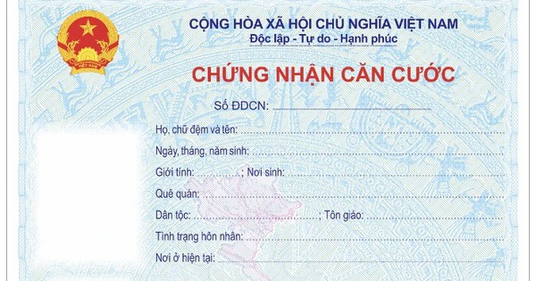 17 thông tin trên giấy chứng nhận căn cước từ 01/7/2024